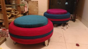 ottoman set made out of tyres my indian brand