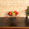 Rose Gold Buggy Basket with Movable Wheels Roti/Fruit Platter - Image 2