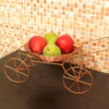 Rose Gold Buggy Basket with Movable Wheels Roti/Fruit Platter - Image 3