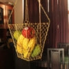 Golden Woven Fruit Basket with Chain - Image 3