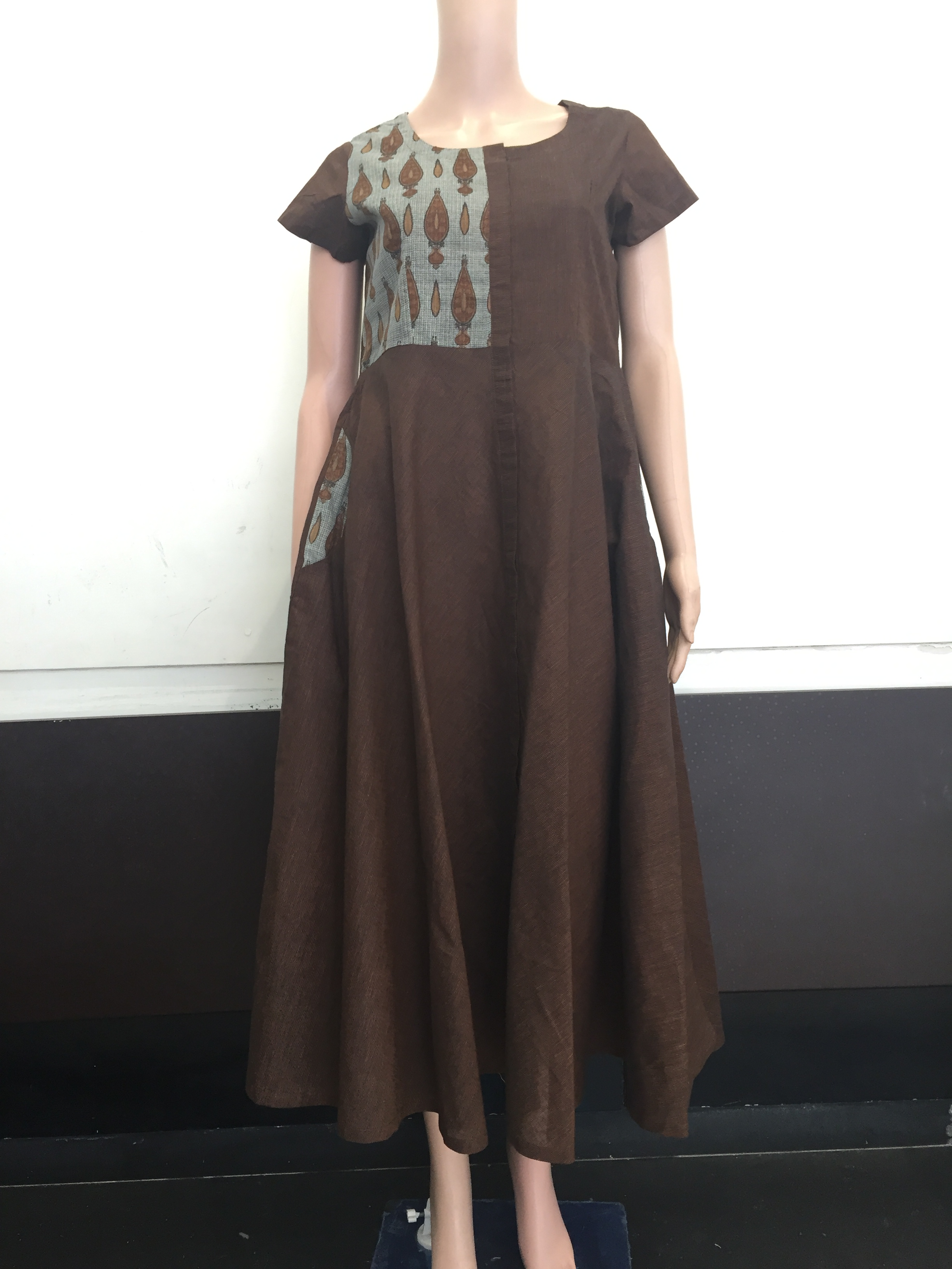 Long Maxi Dress Brown - My Indian Brand