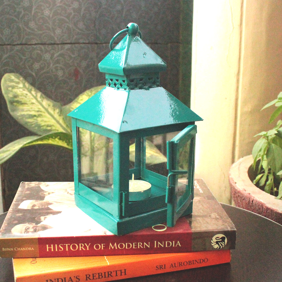 hut shaped lamp teal blue my indian brand