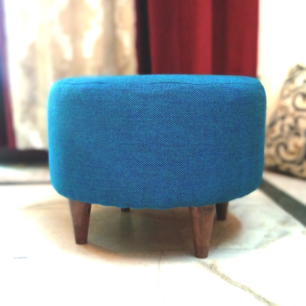 My Indian Brand ottoman pouffe blue 4 inch leg