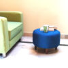 MIB Ottoman Pouffe blue 4 inch legged