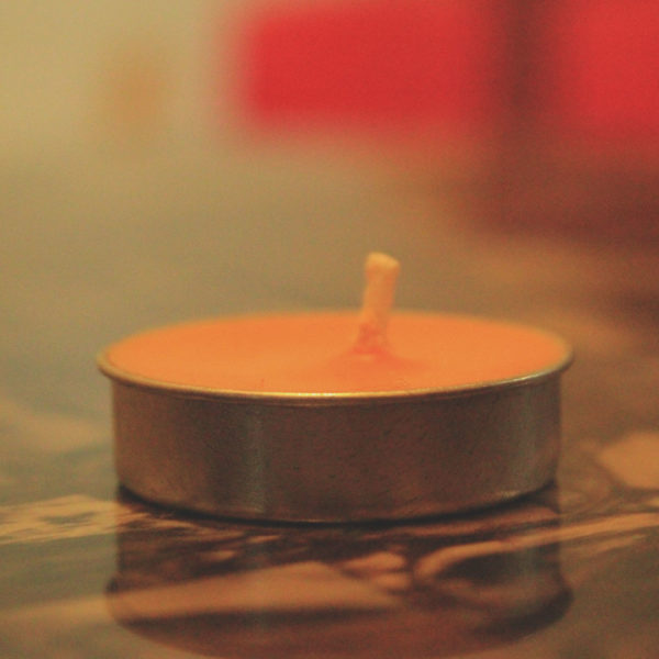 my indian brand MIB® Wax Tealight Candles Coloured (Set of 18, Sandlewood Fragrance, Orange