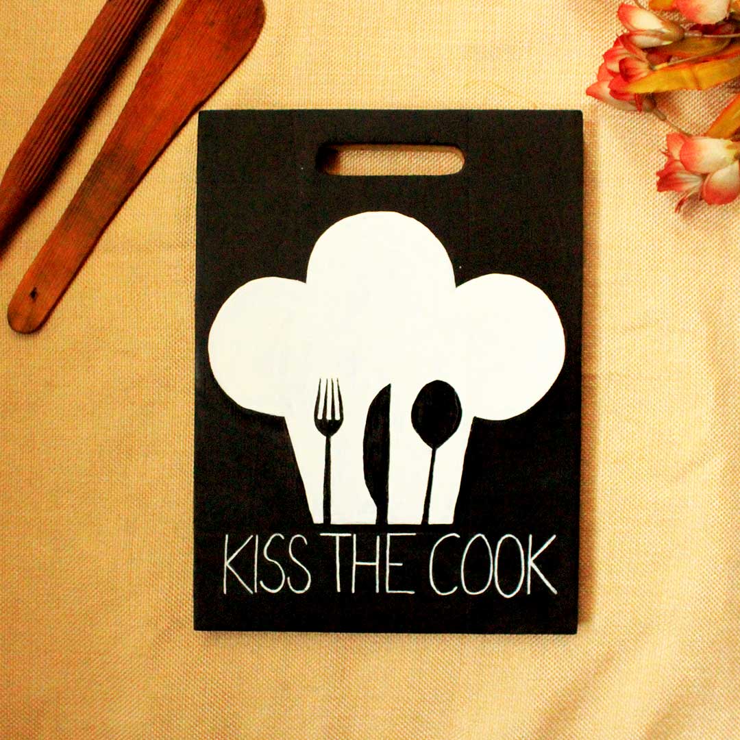 Myindianbrand Kiss The Cook Wall Decor For Kitchen Dining Area My Indian Brand