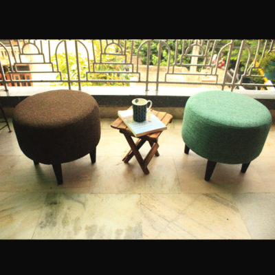 My Indian Brand Ottoman Pouffe cum Footrest teal brown for home