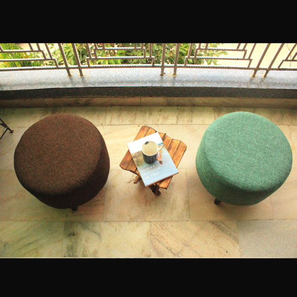 my indian brand pouffe footrest teal brown