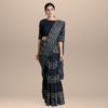 MyIndianBrand Bagru Indigo Cotton Saree with Forest Inspired Block Print