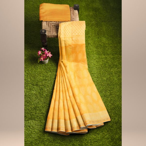 MyIndianBrand Yellow Kota Cotton Saree2