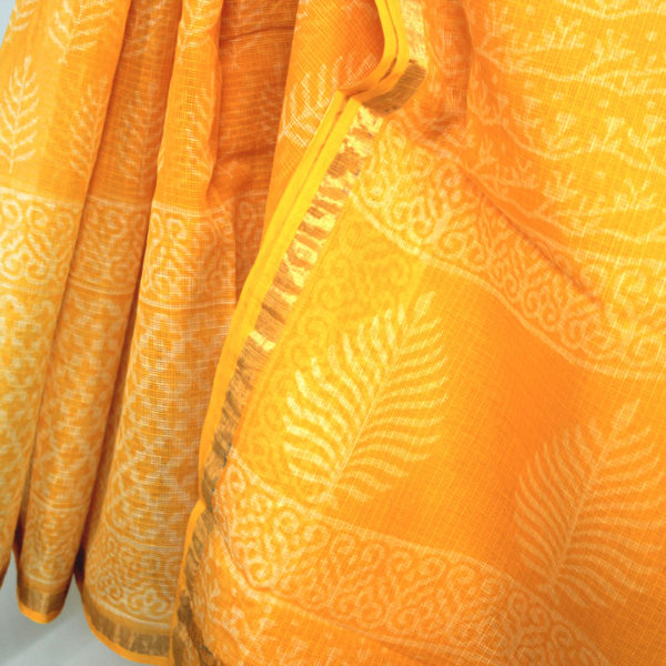 yellow kota cotton saree myindianbrand