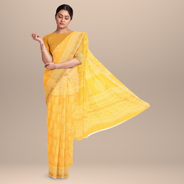 kota doria yellow sari