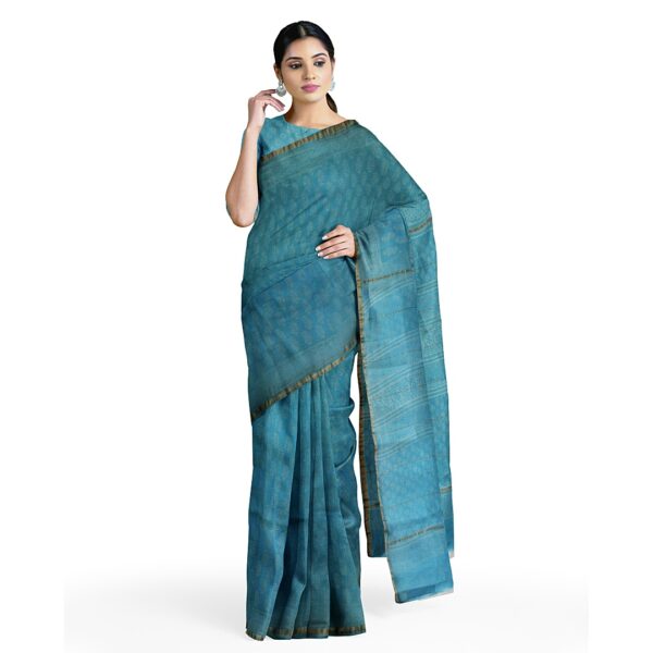 chanderi silk saree buy online authentic blue