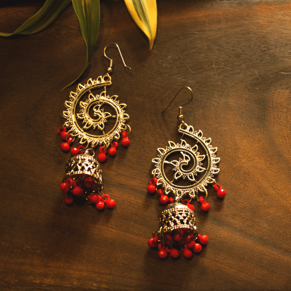 myindianbrand swirl red jhumki online