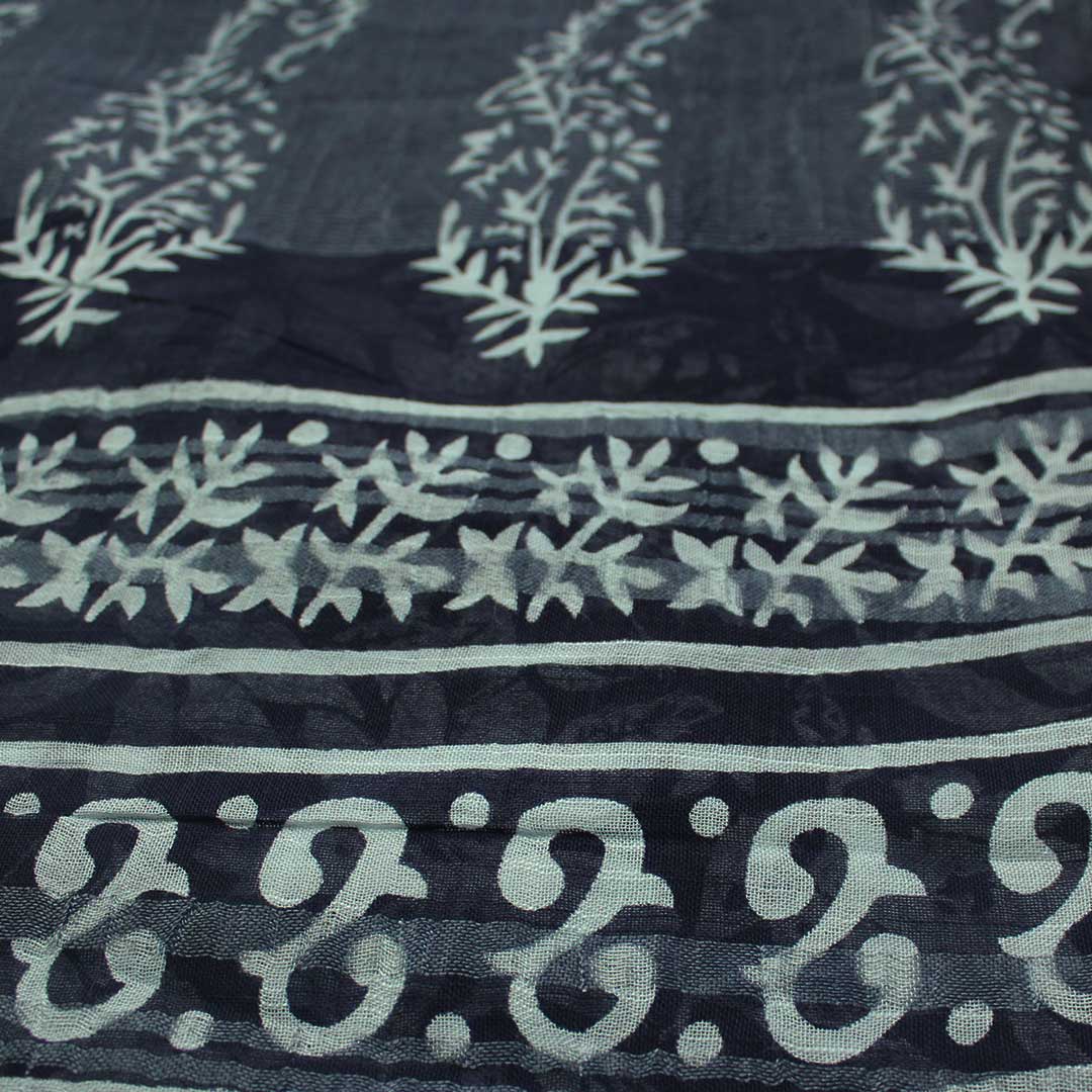 myindianbrand-handblock-indigo-white-booti-pattern-cotton-linen-saree-with-zari-border-6jpg