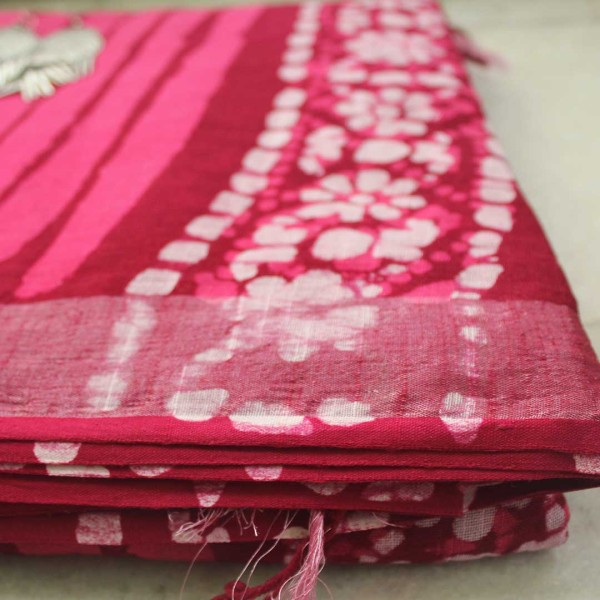 myindianbrand-handblock-pink-red-pattern-cotton-linen-saree-with-zari-border-2jpg