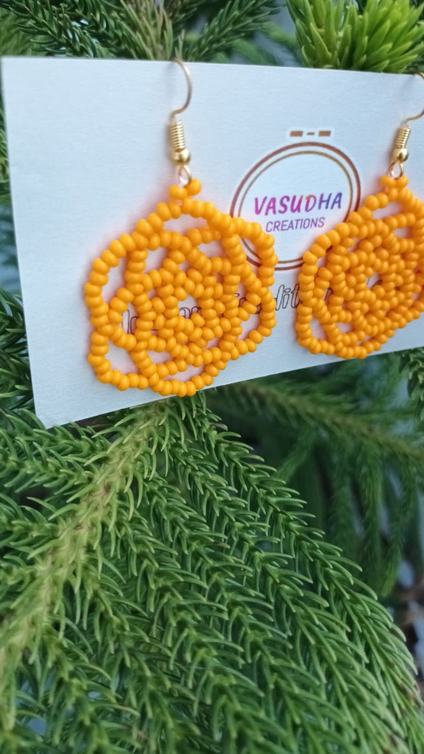 Mandala Yellow Rose Earrings