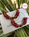 Maroon Lariya Beads Earrings