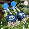 Indigo Fabric Earrings