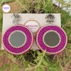 Pink Fabric Mirror Earrings