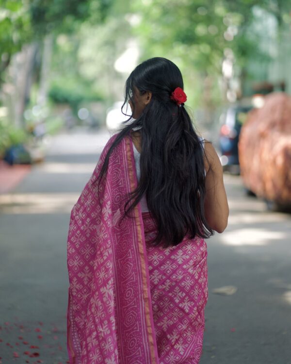 myindianbrand-bagru-pink-chanderi-sari-back