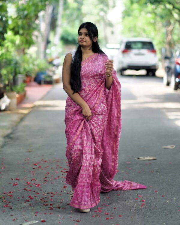 myindianbrand-bagru-pink-chanderi-sari-front